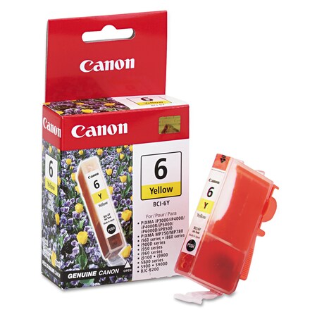 Canon BCI6Y, BCI-6, Ink, 370 Page-Yield, Yellow 4708A003